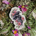 "Our Wild Hearts" - American Crows with Roses - Vinyl Sticker