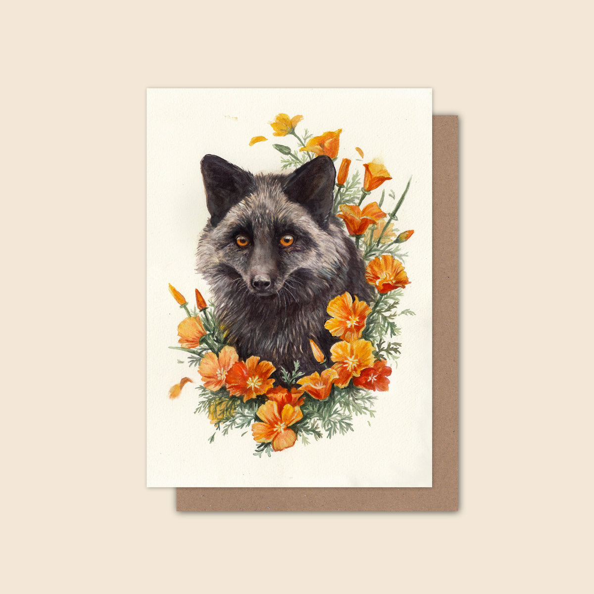 "The Heart of the Matter" - Silver Fox - Greeting Card
