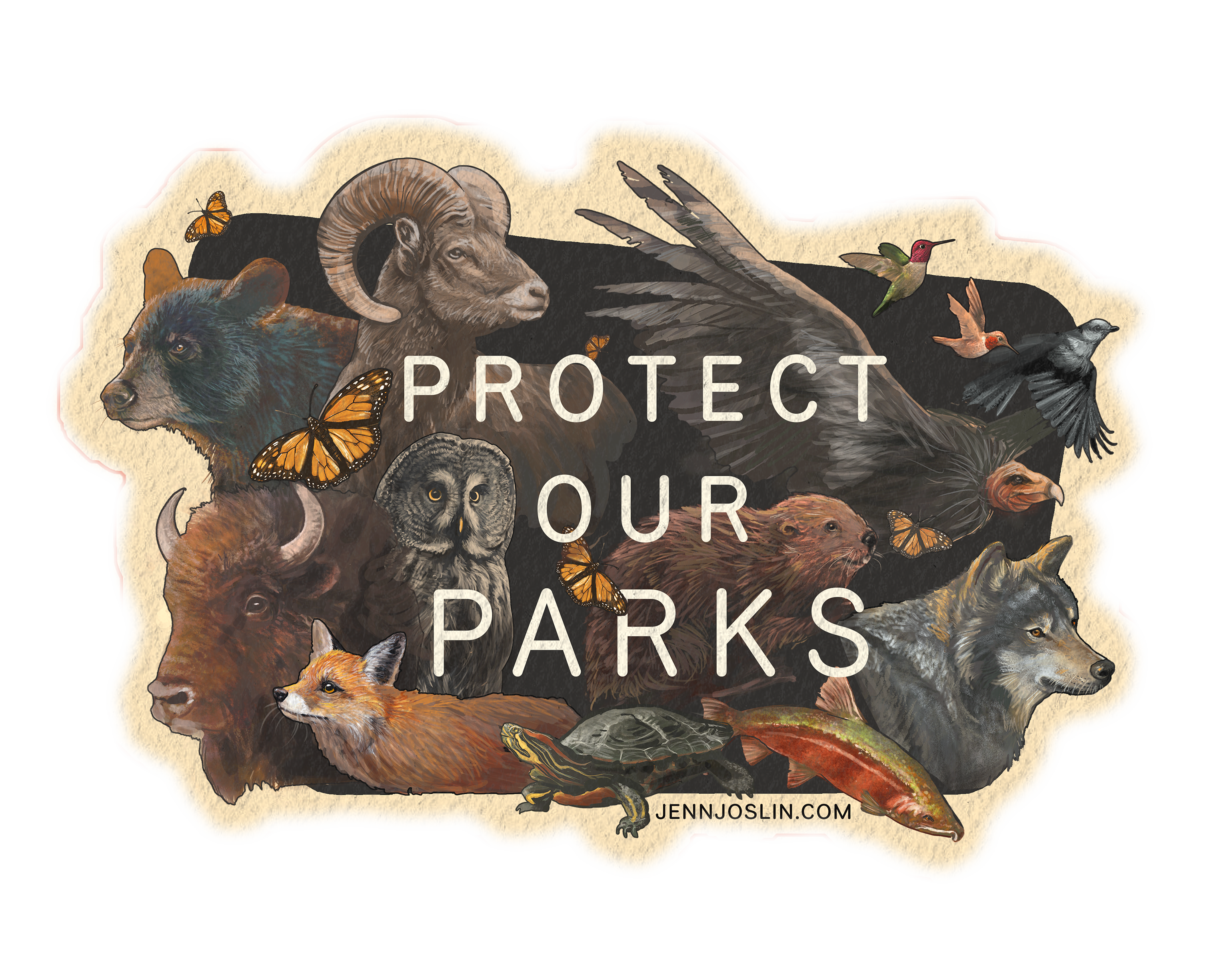 "Protect Our Parks" - Wildlife - Vinyl Sticker