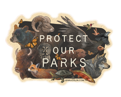 "Protect Our Parks" - Wildlife - Vinyl Sticker