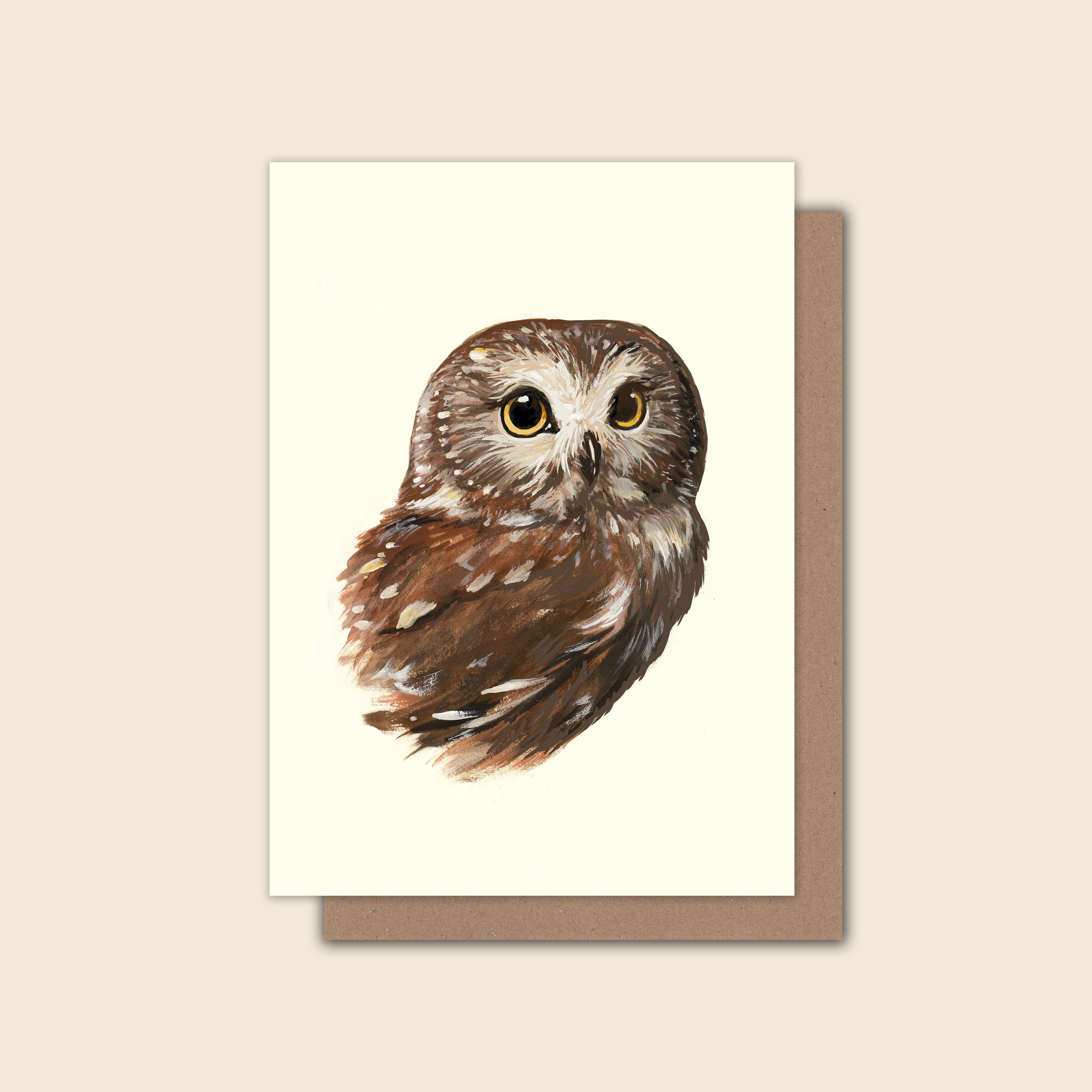 Northern Saw-whet Owl - Greeting Card